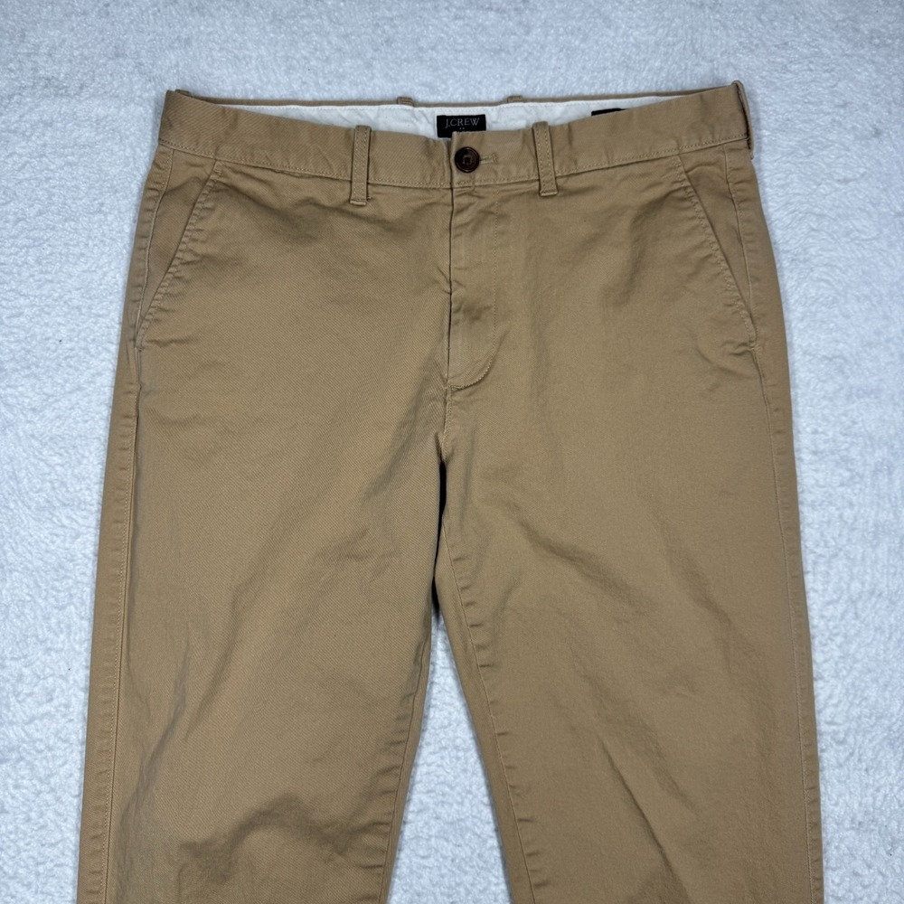 J. Crew Stretch Chino Casual Khaki Beige Straight Leg Pants Men's Size 32x34 - Picture 2 of 14